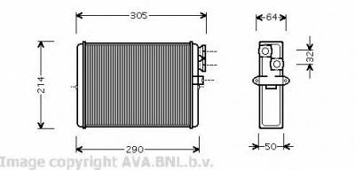 AVA QUALITY COOLING voa6110 -  Теплообменник, отопление салона